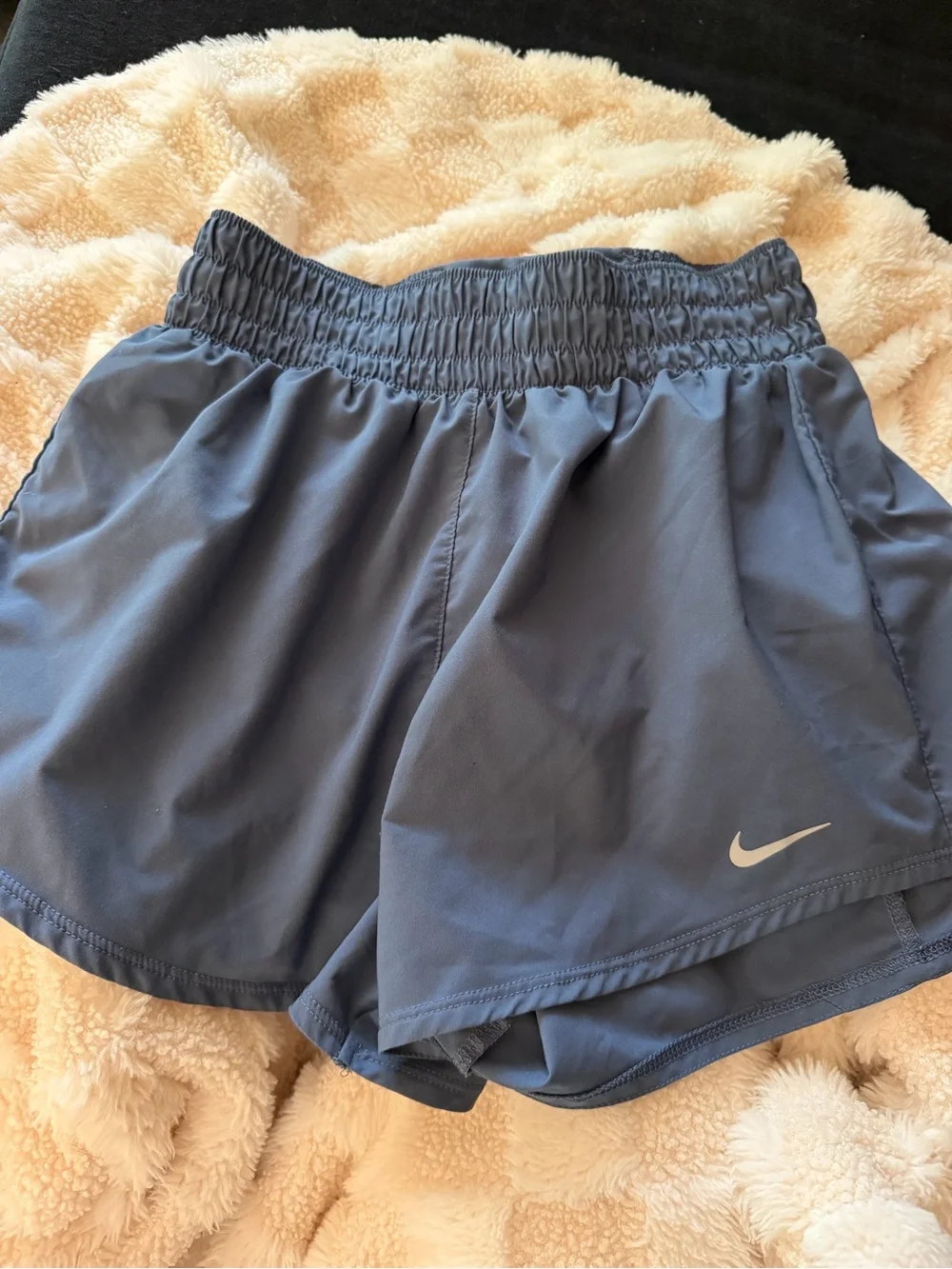 Nike Women’s Slate Blue Running Shorts with Swoosh